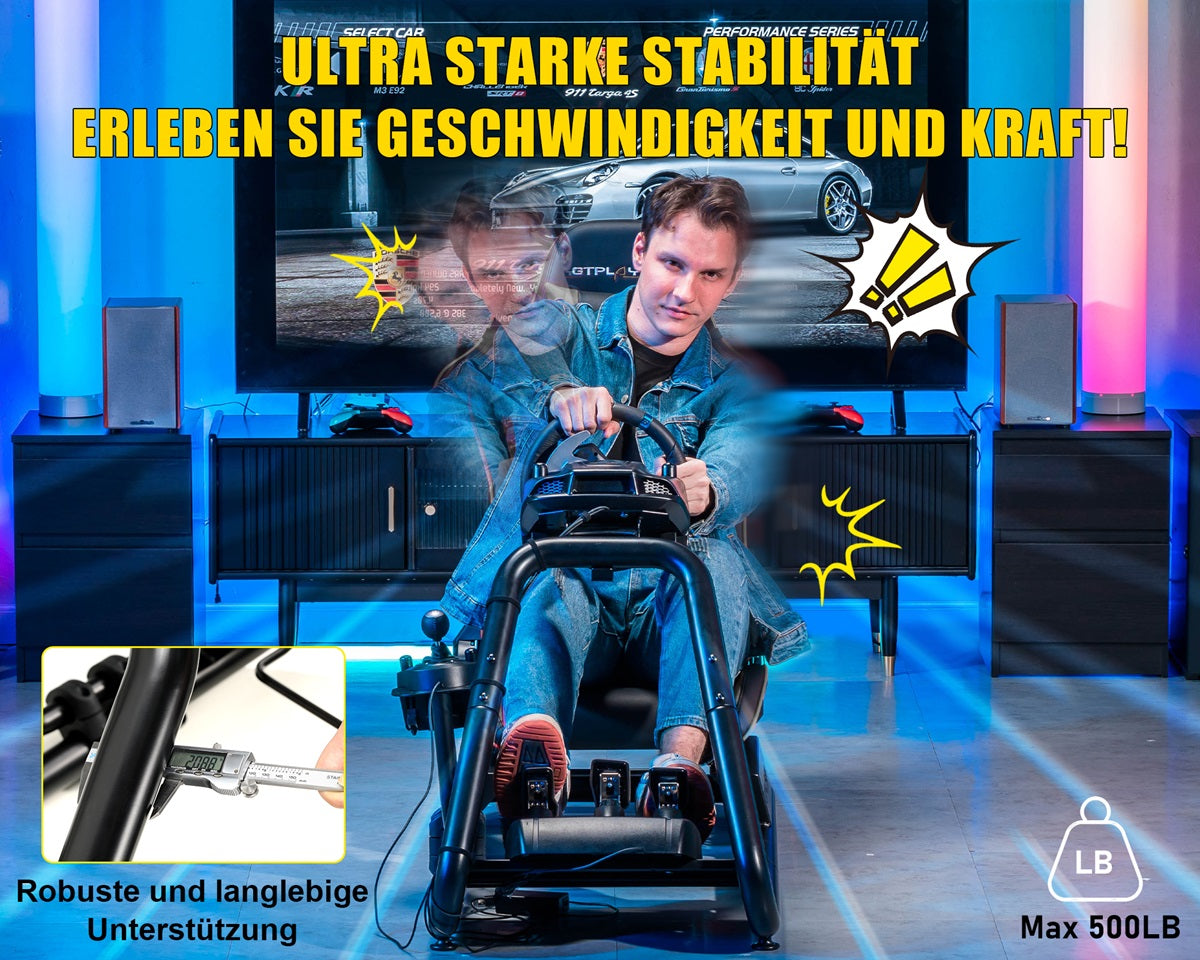 GTPLAYER Gaming-Stuhl Gamer Stuhl Simulator Cockpit, sim racing cockpit  racing wheel stand, mit Bluetooth-Lautsprecher und allem auf den Bildern