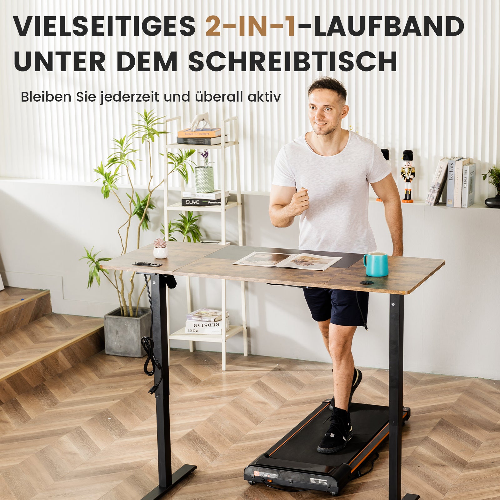 GTPLAYER Laufband Klappbares Laufband, für Zuhause bis 6 km/h mit LED-Anzeige Kompaktes und leises